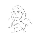 Lijntekening van Roelie.