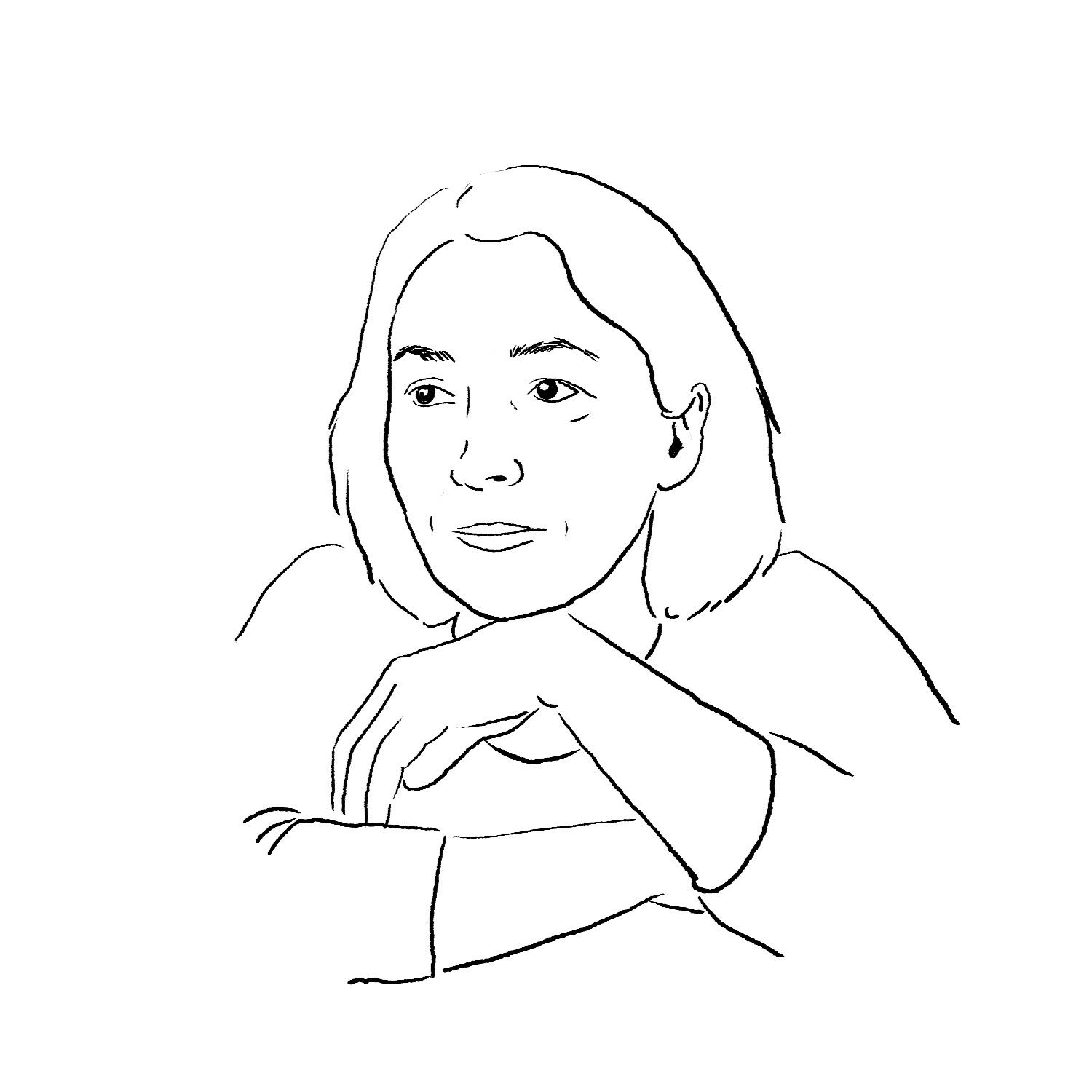 Lijntekening van Roelie.